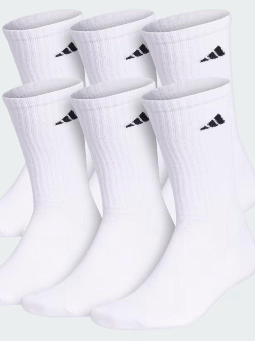 NEW Adidas ATHLETIC CUSHIONED CLIMA COOL CREW SOCKS 6 PAIRS SIZE: XL